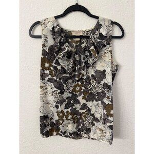 Loft Sleeveless Floral Blouse Polyester/Cotton women size small